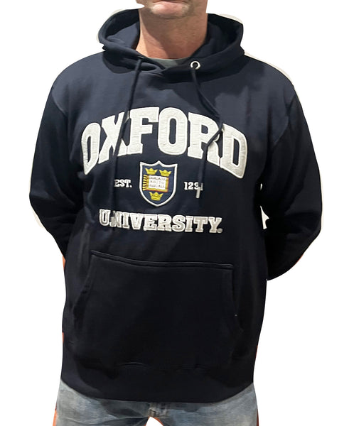 Oxford University Embroidered Hoody - Navy Blue - Official Apparel of the Famous University of Oxford