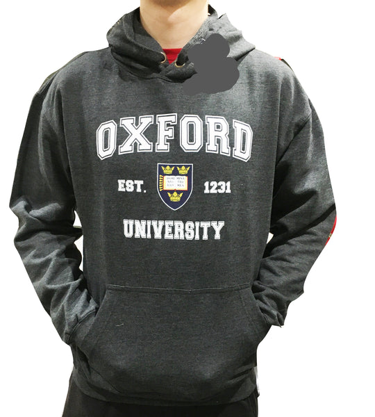 Oxford University Printed Hoody - Charcoal - Official Apparel of the Famous University of Oxford