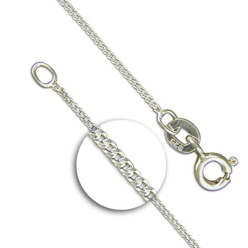 Sterling Silver Chain - 18" / 45cm long, Lightweight Diamond Cut Curb Link Chain - 925 Sterling Silver