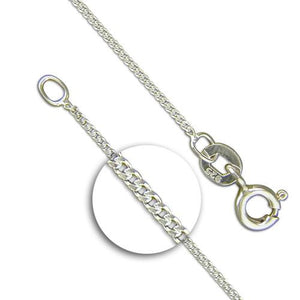 Sterling Silver Chain - 20" / 50cm long, Lightweight Diamond Cut Curb Link Chain - 925 Sterling Silver