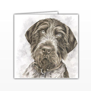 German Shorthaired Pointer Dog Greeting Card - by UK Artist Christine Varley's Original Watercolor painting