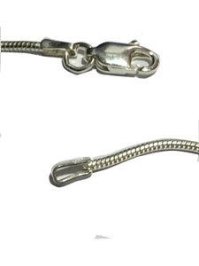 Sterling Silver Chain - 22" / 56cm long, Diamond Cut - Snake Style Slinky Chain - 925 Sterling Silver
