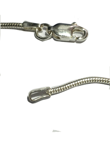 Sterling Silver Chain - 16" / 41cm long, Diamond Cut - Snake Style Slinky Chain - 925 Sterling Silver