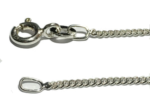 Sterling Silver Chain - 16" / 40cm long, Light Curb Link Chain - 925 Sterling Silver