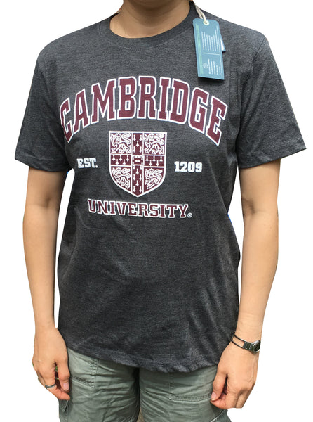 Cambridge University T-shirt - Charcoal - Official Apparel of the Famous University of Cambridge