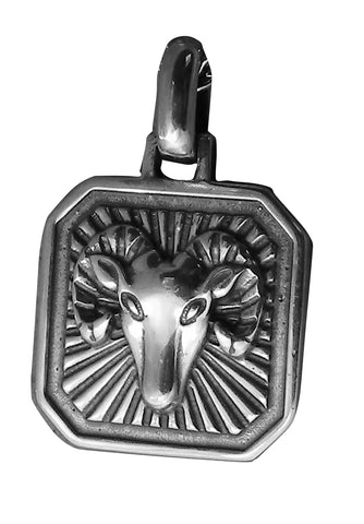 Aries Zodiac Pendent - Plain Sterling Silver  - March 21 - April 19