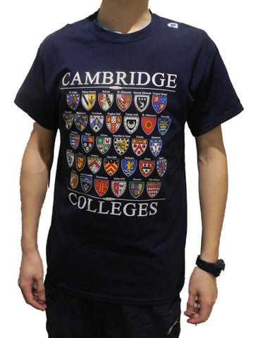 Cambridge Colleges T-shirt - Navy - Colleges from the Famous City of Cambridge, England