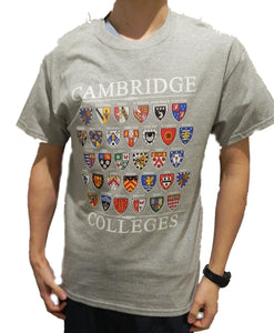 Cambridge Colleges T-shirt - Grey - Colleges from the Famous City of Cambridge, England