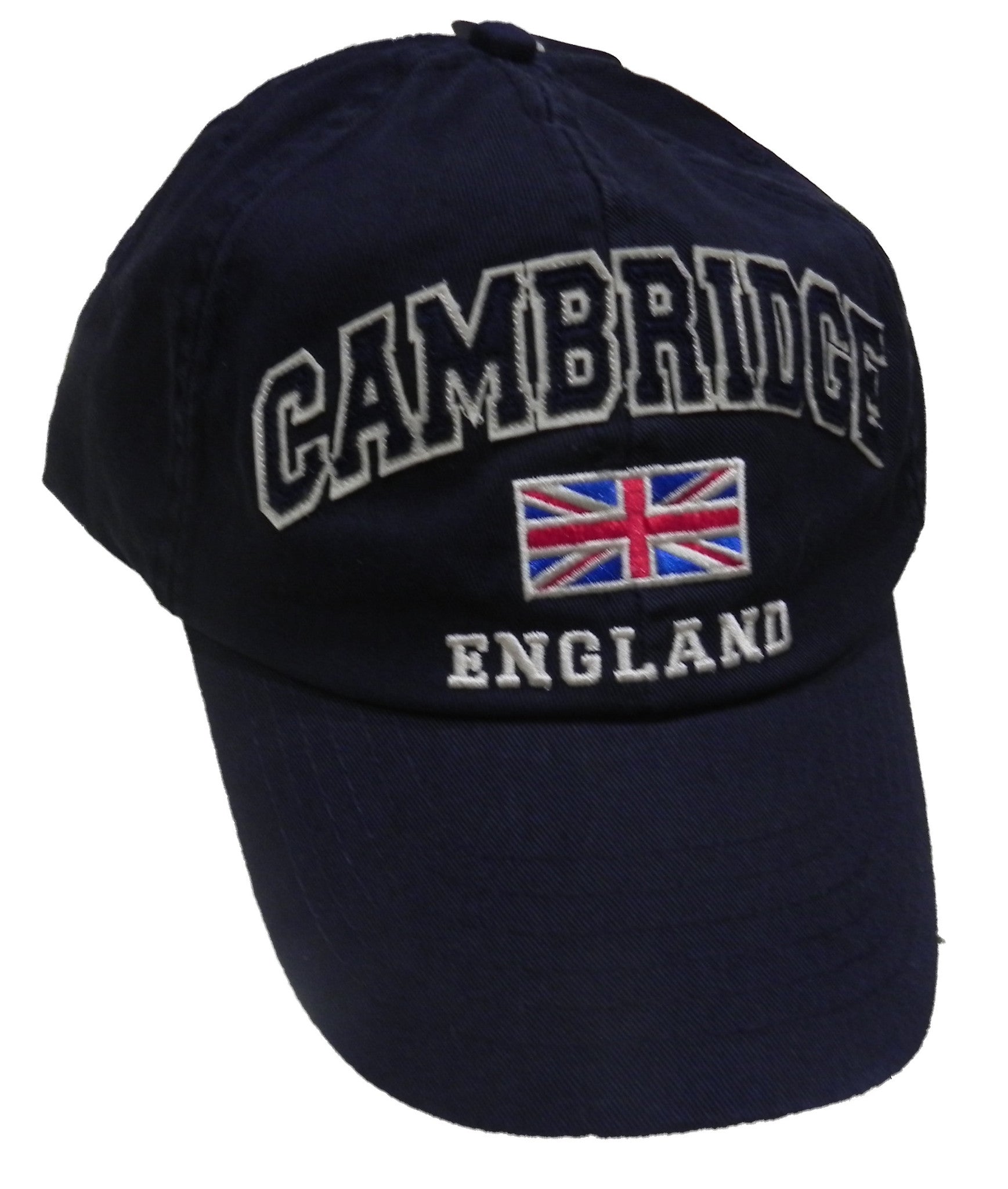 Cambridge England Cap - Adjustable Cap with Union Jack and Cambridge Applique Writing