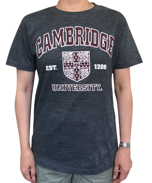Cambridge University T-shirt - Charcoal - Official Apparel of the Famous University of Cambridge