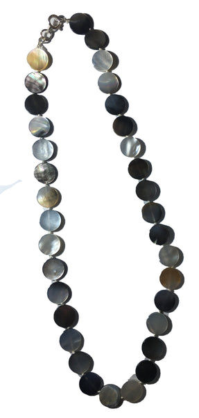 Mother of Pearl Bead Necklace - 18inch long - 12mm Diameter x 2mm Beads