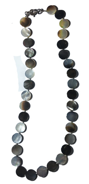 Mother of Pearl Bead Necklace - 18inch long - 12mm Diameter x 2mm Beads