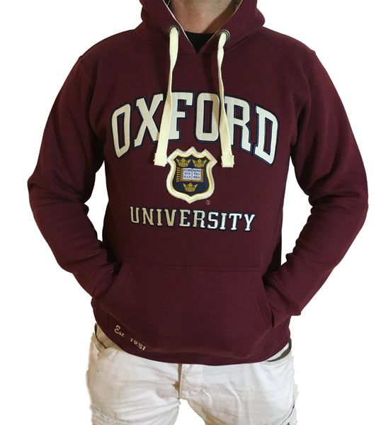 Oxford University Embroidered Hoody - Burgundy - Official Apparel of the Famous University of Oxford