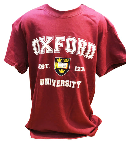 Oxford University - Maroon - Colour Crest Printed T-shirt - Official apparel of this famous Institution