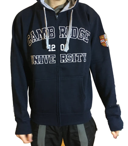 Official Cambridge University Zipped Hoody - Navy - Official Apparel of the Famous Univeristy of Cambridge
