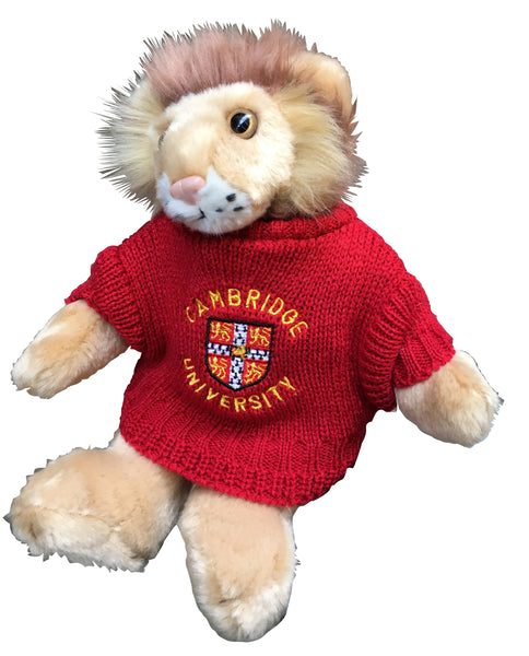 Cambridge University Plush Toy - Leo Lion with Cambridge University Sweater - Official Licenced product