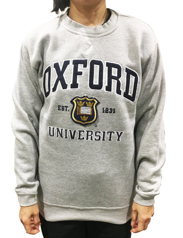 Oxford University Embroidered Sweatshirt - Grey - Official Apparel of the Famous University of Oxford