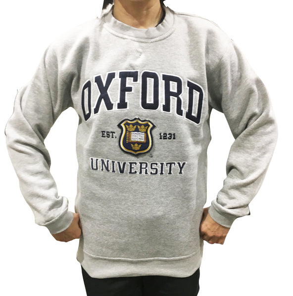Oxford University Embroidered Sweatshirt - Grey - Official Apparel of the Famous University of Oxford