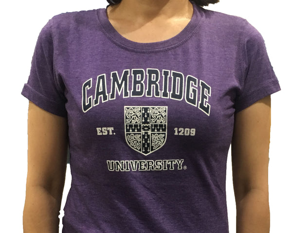 Cambridge University - Ladies Body Fit T-Shirt - Purple - Official Apparel of The Famous University of Cambridge…