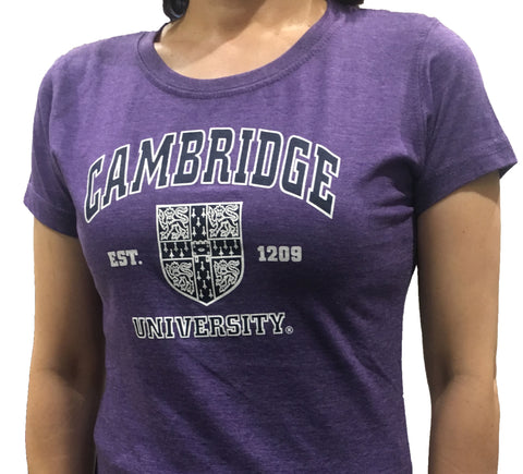 Cambridge University - Ladies Body Fit T-Shirt - Purple - Official Apparel of The Famous University of Cambridge…