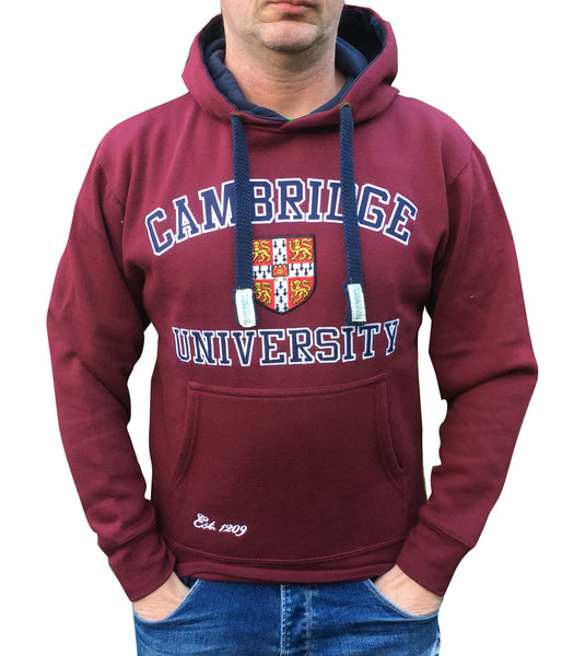 Cambridge University Embroidered Hoodie - Burgundy - Official Apparel