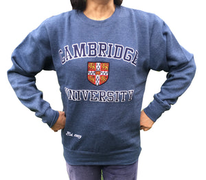 Cambridge University Applique Sweatshirt - Blue - Official Apparel of the Famous University of Cambridge