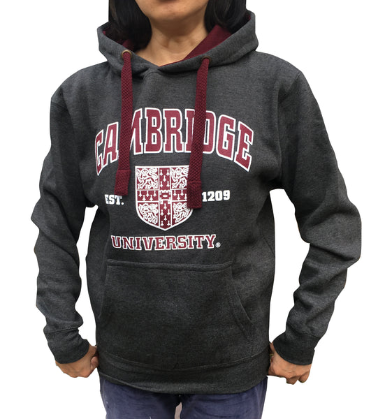 Cambridge University Printed Hoody - Charcoal - Official Licenced Apparel