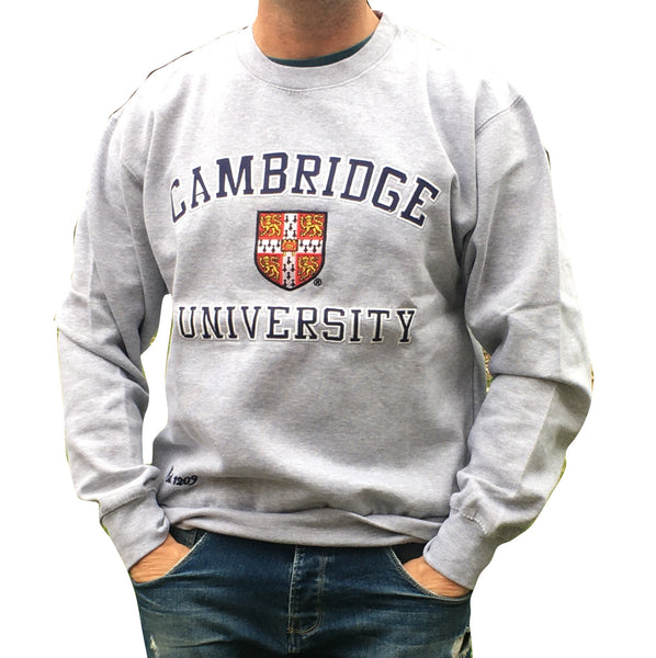 Cambridge University Embroidered Sweatshirt - Grey - Official Apparel of the Famous University of Cambridge