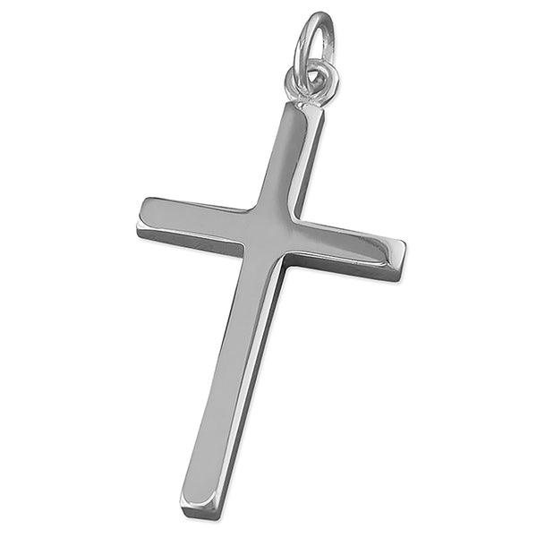 Large Cross Pendent - Religious - Plain Sterling Silver