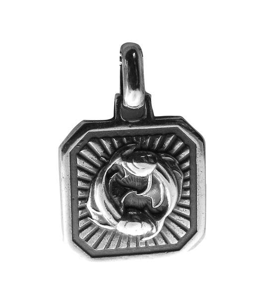 Pisces Zodiac Pendent - Plain Sterling Silver Pisces - February 19 - March 20
