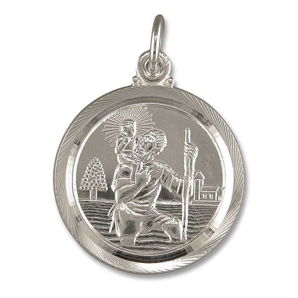 Saint Christopher Pendent - Religious - Plain Sterling Silver