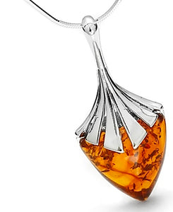 Genuine Baltic Amber - Pendent - 925 Sterling Silver