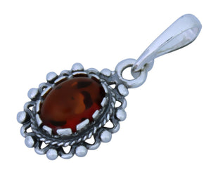 Genuine Baltic Amber - Drop Pendent - 925 Sterling Silver