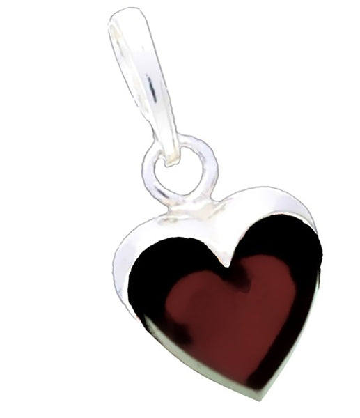 Genuine Baltic Amber - Heart Pendent - 925 Sterling Silver